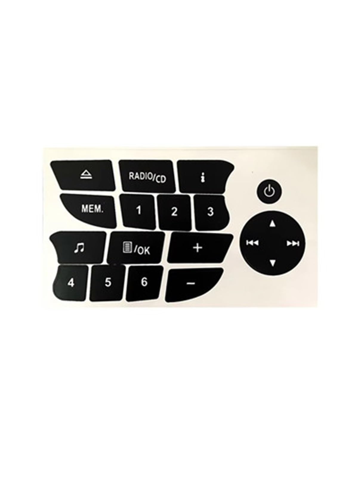 Button Trim Compatible with Twingo Compatible with Clio Compatible with Megane 2009 2010 2011 Car CD Radio Audio Button Sticker