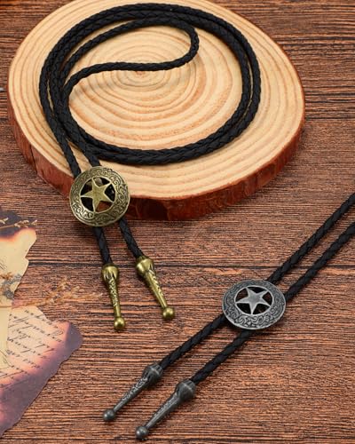 Cowboy Bolo Tie for Men Western Bolo Necklace for Women Handmade Men's Bolo Ties Accessories Rodeo Christmas Gifts4