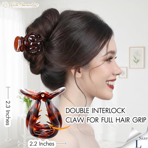 Pinzas de cabello octopus 6 pzas marrón grande miniatura 2