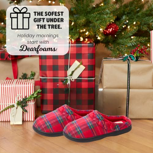 Image of Dearfoams Women's Lightweight Memory Foam Indoor House Slipper Darcy Velour Clog with Wide Widths