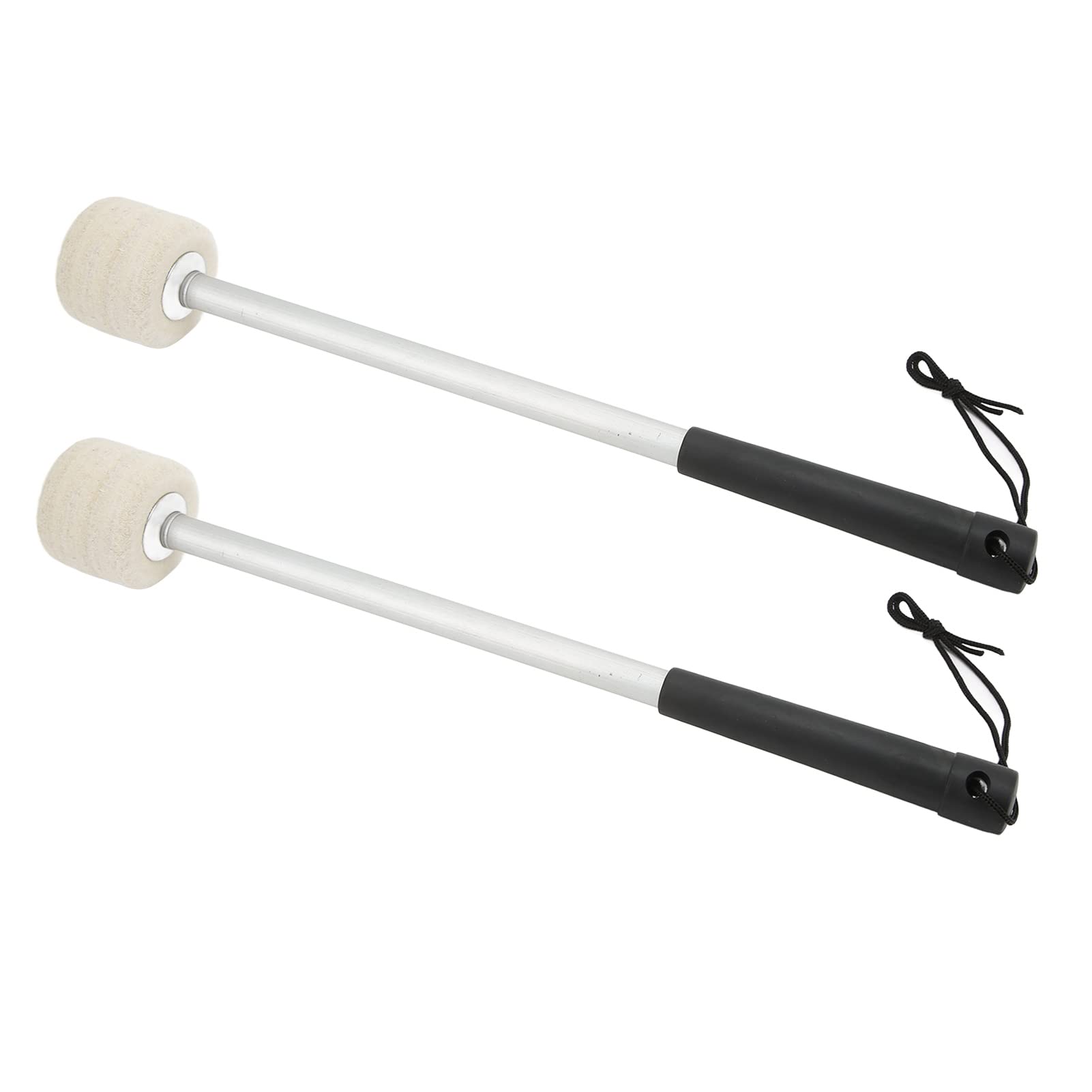 2pcs Martello per Tamburo, Bastone in Feltro di Lana Testa e Acciaio Inossidabile Antiscivolo Xilofono Marimba Bacchetta Strumento Musicale a Percussione per Bambini Bambini Adulti