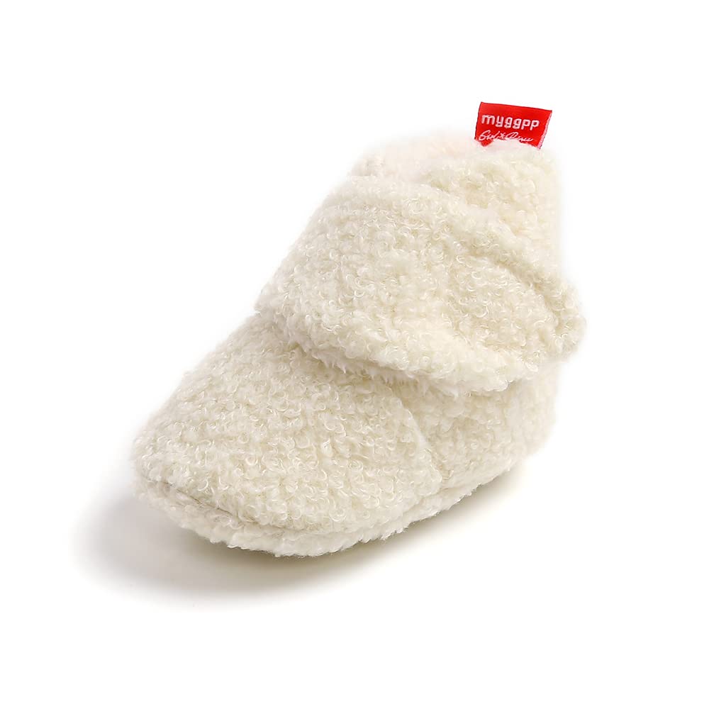 Enfant en bas âge bébé garçons filles chaussons en coton chaussures à rayures semelle souple nouveau-né premières chaussures de marche bottes en polaire chaude 0-18 m