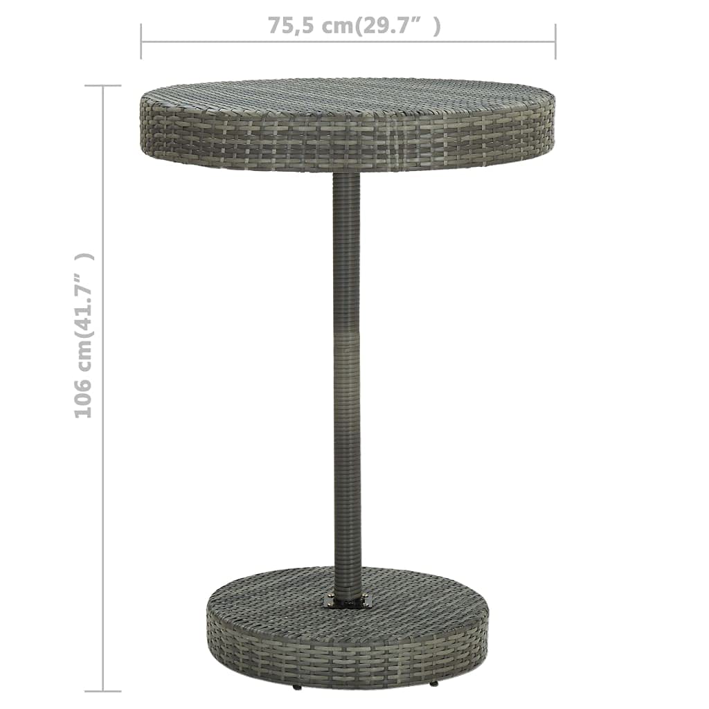 vidaXL Ensemble de Bar de Jardin 5 pcs avec Coussins Mobilier de Bistrot Ensemble de Salle à Manger d'Extérieur Salon de Jardin Résine Tressée Gris