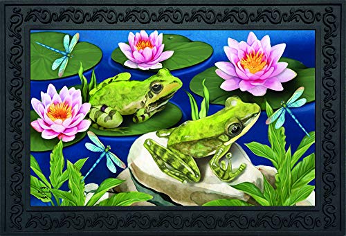Frog Pond Summer Doormat Lily Pads Indoor Outdoor 30" x 18"