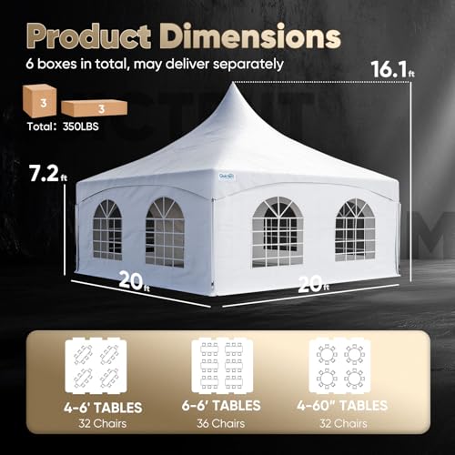 Quictent 20x20 Heavy Duty Frame Tent