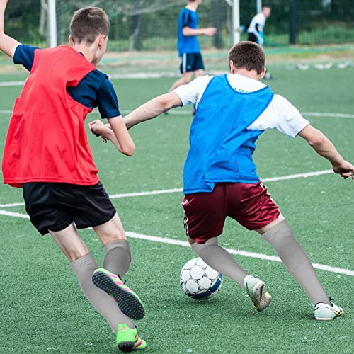 Jenaai 4 Pairs Baseball Socks Soccer Socks Over The Knee High Socks Extra Long Football Socks Athletic Sports Socks (Gray) #TOP3