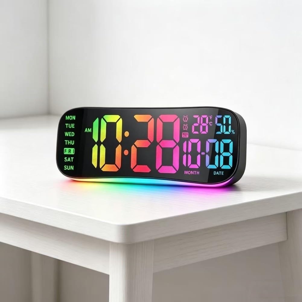para reloj Despertador Digital LED con Noche para reloj Despertador