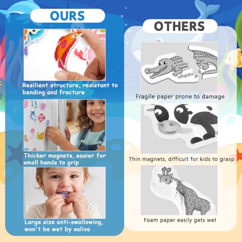 Image of PATPAT 48Pcs Cartoon Ocean Animal-Themed Fridge Magnets Refrigerator Stylish, Cute Sea Creature Decorative Magnets for Refrigerator, Whiteboard & Classroom Decor, Fun DIY Educational Gift Choice