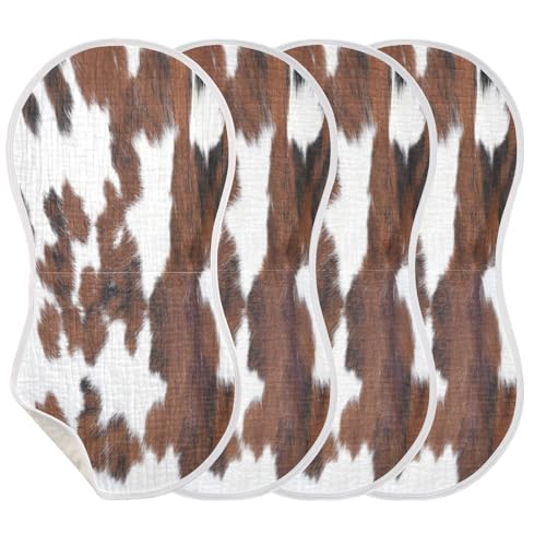 Cow Print Burp Cloths Cotton Baby Washcloths,Large 22x11in Burping Cloth Absorbent and Soft for Newborn Baby Boys and Girls,1 Pack3