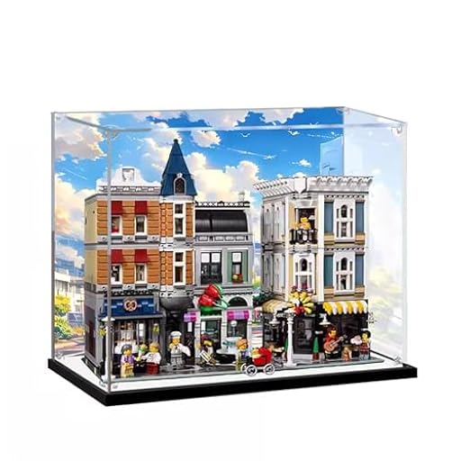 Vitrina acrílica para Lego 10255, caja expositora a prueba de polvo compatible con Lego Creator Expert Assembly Square, modelo Showcase Gift (fondo A (40 x 30 x 40)) | Ya disponible en tu tienda friki favorita! En mundofriki.es!