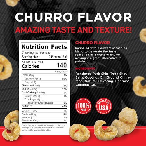 Ol' Uncle Porkers SHAWCHURRO01 Shaw Strength Protein Pork Rinds thumb #3