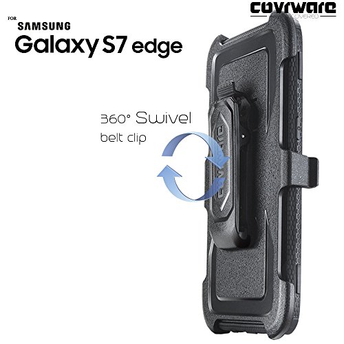 Covrware Galaxy S7 Edge - [Aegis Series] Heavy Duty Dual Layer Hybrid Full-Body Armor Holster Belt-Clip Case [Kickstand] For Samsung Galaxy S7 Edge - Pink #TOP7