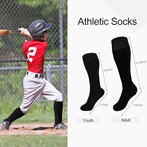 Baseball Socks and Belt Combo Set 2 Pairs Elastic Softball Socks and 1 Adjustable Belt for Youth and Adult2