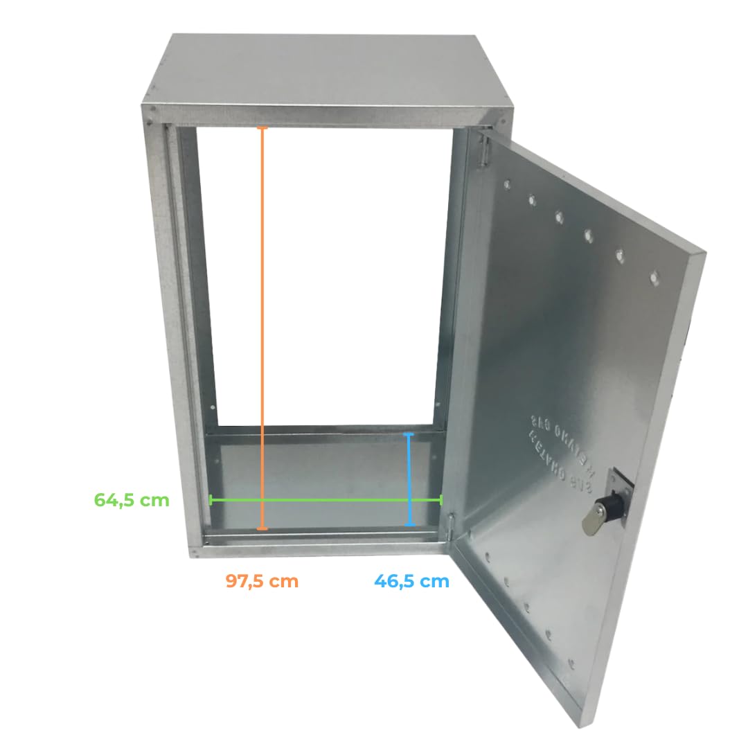 Einside - Caja de chapa de acero galvanizado para contador de gas, varios tamaños disponibles