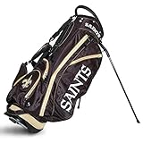 Team Golf NFL New Orleans Saints Fairway Golf Stand Bag, Lightweight, 14-way Top, Spring Action Stand, Insulated Cooler Pocket, Padded Strap, Umbrella Holder & Removable Rain Hood