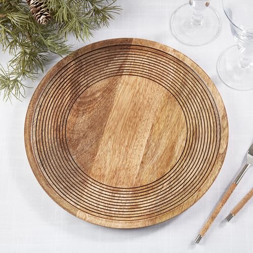 Set de 4 Platos Decorativos de Madera SARO LIFESTYLE miniatura 5