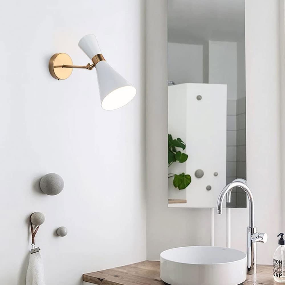 Luxus Wandleuchten Schlafzimmer Nachttischwandleuchte Leselampe Buchlampe Nordic Wohnzimmer Innendekoration Wandleuchte Flur Gang Nacht Wandleuchte Bekleidungsgeschäft Kreative LED-Beleuchtung(Weiß)