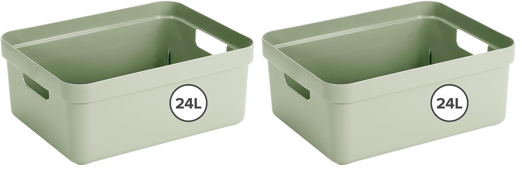 Panier rangement vert 44,5x34,5x18,3cm Sunware boîte plastique 24L pour étagère