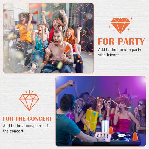 6 Pcs 10 Inch Cowbell with Handle Cheering Bell for Sports Events Large Noise Makers Cow bells Loud Cowbell Bulk for Football Games Party Chimes Percussion Musical Instruments(Orange)