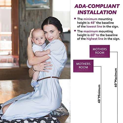 Mothers Room Sign - Ada Compliant Sign. 6"X4" Sign Made From Durable Plastic With Raised Lettering And Braille. Designed To Meet Ada (Americans With Disabilities Act) Regulations. Available In 17 Colors. #TOP5