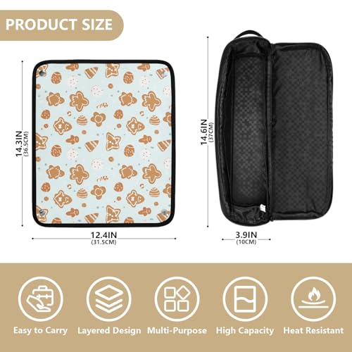 Bolsa de viaje resistente al calor con diseño mármol para planchas de pelo, rizadores y accesorios para el cuidado del cabello miniatura 4