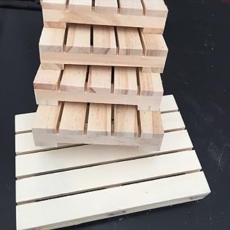 MIAOJI Wood Pallet, Wooden Pallet Drink Coaster Rectangular Beverage Coaster Unique Flower Pot Cushion Kitchen Table Top Protector