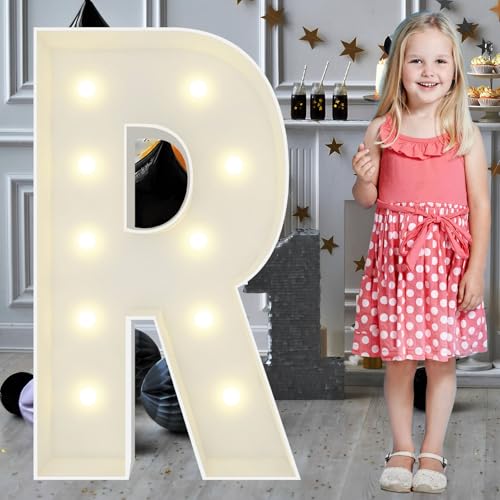 3FT Marquee Letter R, Large Light Up Letter for Birthday Party Decor