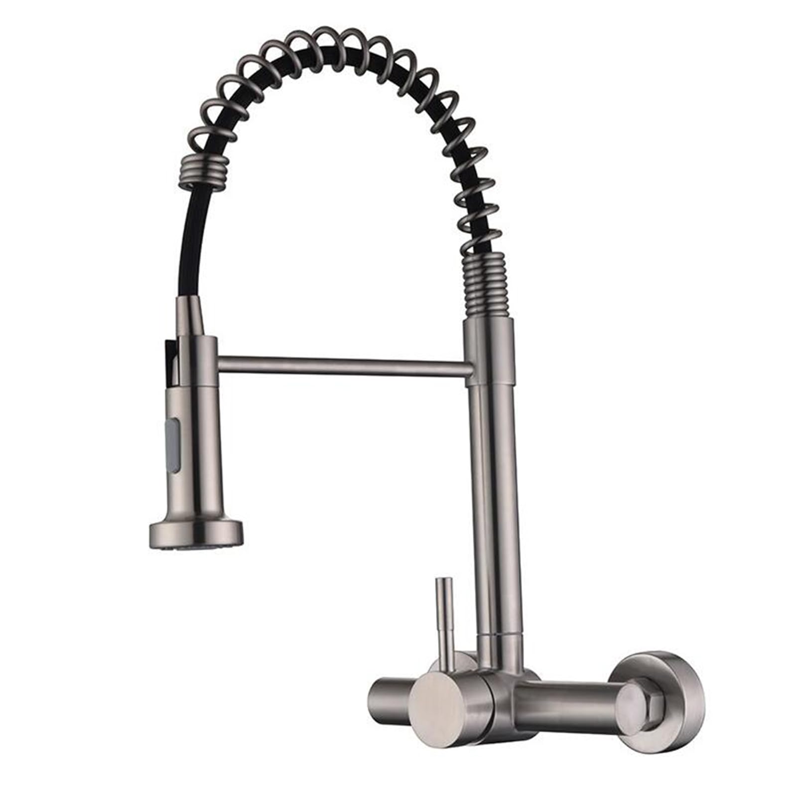 Wall Mounted Kitchen Tap Dual Mode Hot and Cold Stainless Steel Single Handle Kitchen Sink Taps-Brushed