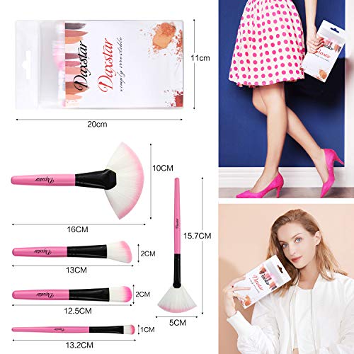 Mak Up Brushes,Pink Makeup Brusfor Foundation Blending Blush Eye Shadow Cute Brushes Set Make-up Tools with Case - Thumbnail 4