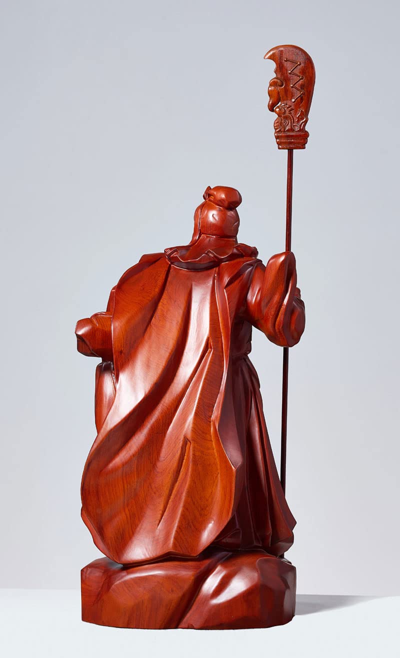 Amazon.co.jp: 木彫り 置物 三国志 関羽像 中国伝統美術品 木製彫刻