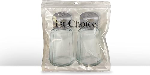 Miniatura 7 de 1st Choice Juego de 2 saleros y pimenteros con tapas de acero inoxidable (cocteleras con paneles)