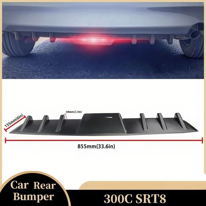 Difusor parachoques Chrysler 300C SRT8 negro con alerón aleta de tiburón 2