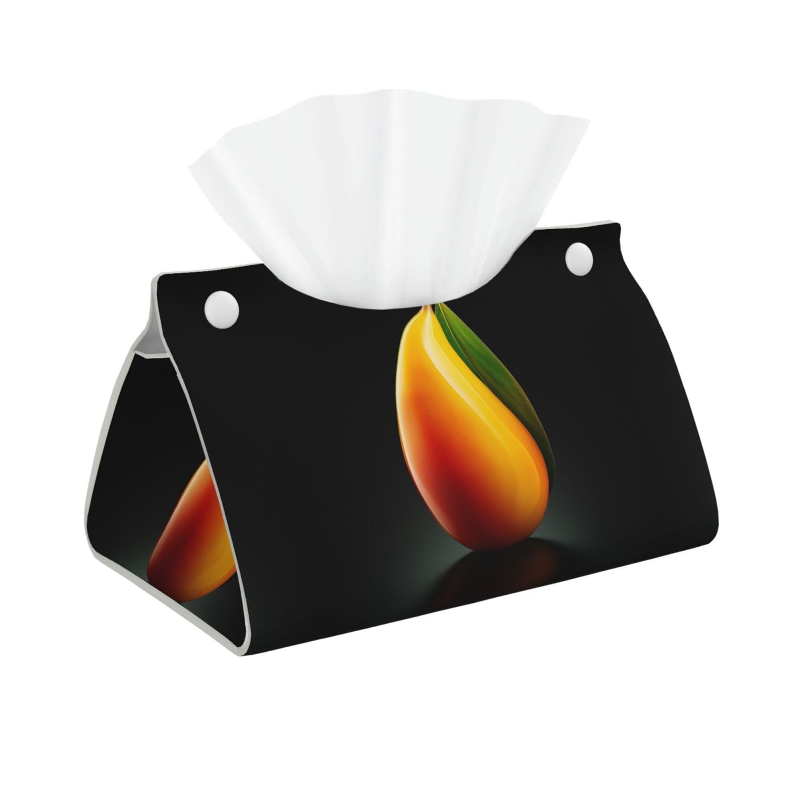 Decorative Tissue Box Cover Mango Tissue Box Holder Aesthetic Leather Storage Organizer Box for Bathroom Vanity Tabletop Night Stands Office Funny Home Decorative Tissue Case