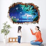 Martin Kench 3D Wandtattoo Kinderzimmer | Wandbilder: 70x50 cm | Wand-Aufkleber Sticker Poster Einhorn Unicorn | Deko für Babyzimmer Mädchen-Zimmer Prinzessin (KSD8846)