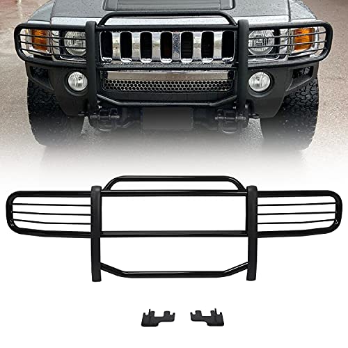 HECASA Brush Guards Compatible with 2006-2011 Hummer H3 H3T Models Grill Grille Guards Bull Bar Steel Power Coated Black
