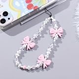Pink Bow Beaded Mobile Phone Chain, Women’s Mobile Phone Chain, Replacement Chain- For Everyday Use & Outdoor Activities