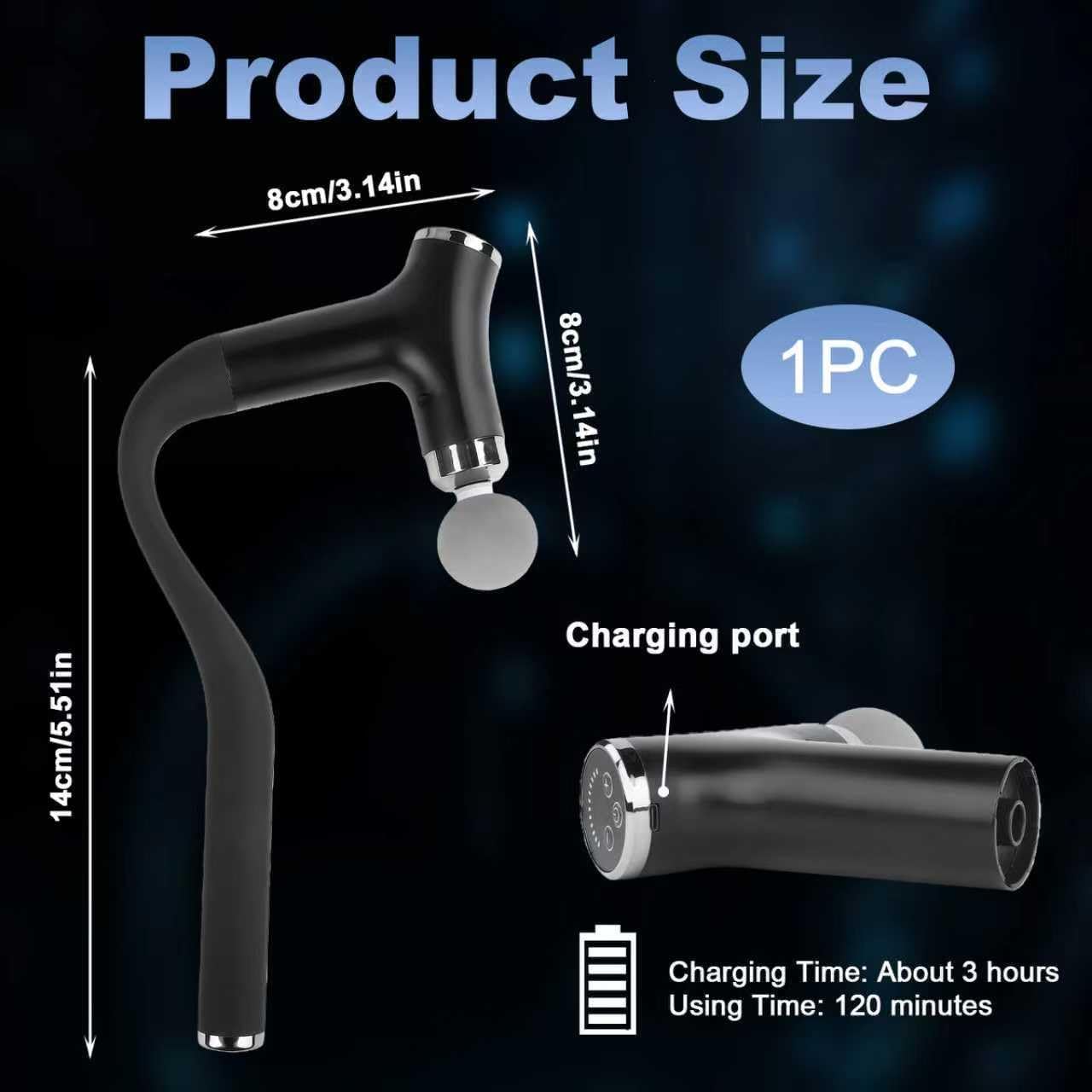 Detachable Deep Tissue Massage Gun with Extendable Handle, 12-Speed Percussion Back Massager for Hard to Reach Shoulders & Mid Back, 8mm Stroke Muscle Massager with LCD Display & 4 Heads-Gifts - Image 8