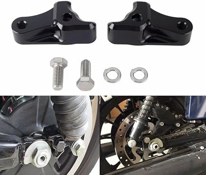 Black 1 Inch Lowering Blocks Kit Fit for Harley Touring Road Glide Street Glide Road King Electra Glide Classic Special Custom CVO FLHXS FLHRXS FLTRXS 2009+ 2014-2025 2026