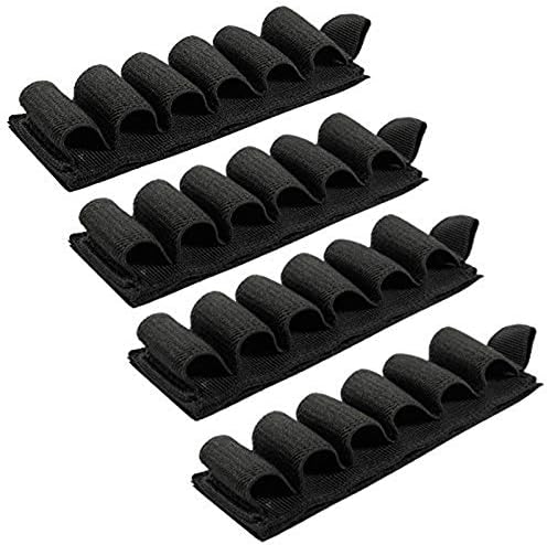 Buttstock Holder Rifle Cartridge Shotgun Ammo Carrier Adhesive Side Saddle for 12Ga (6 Rounds- 4 Pack)