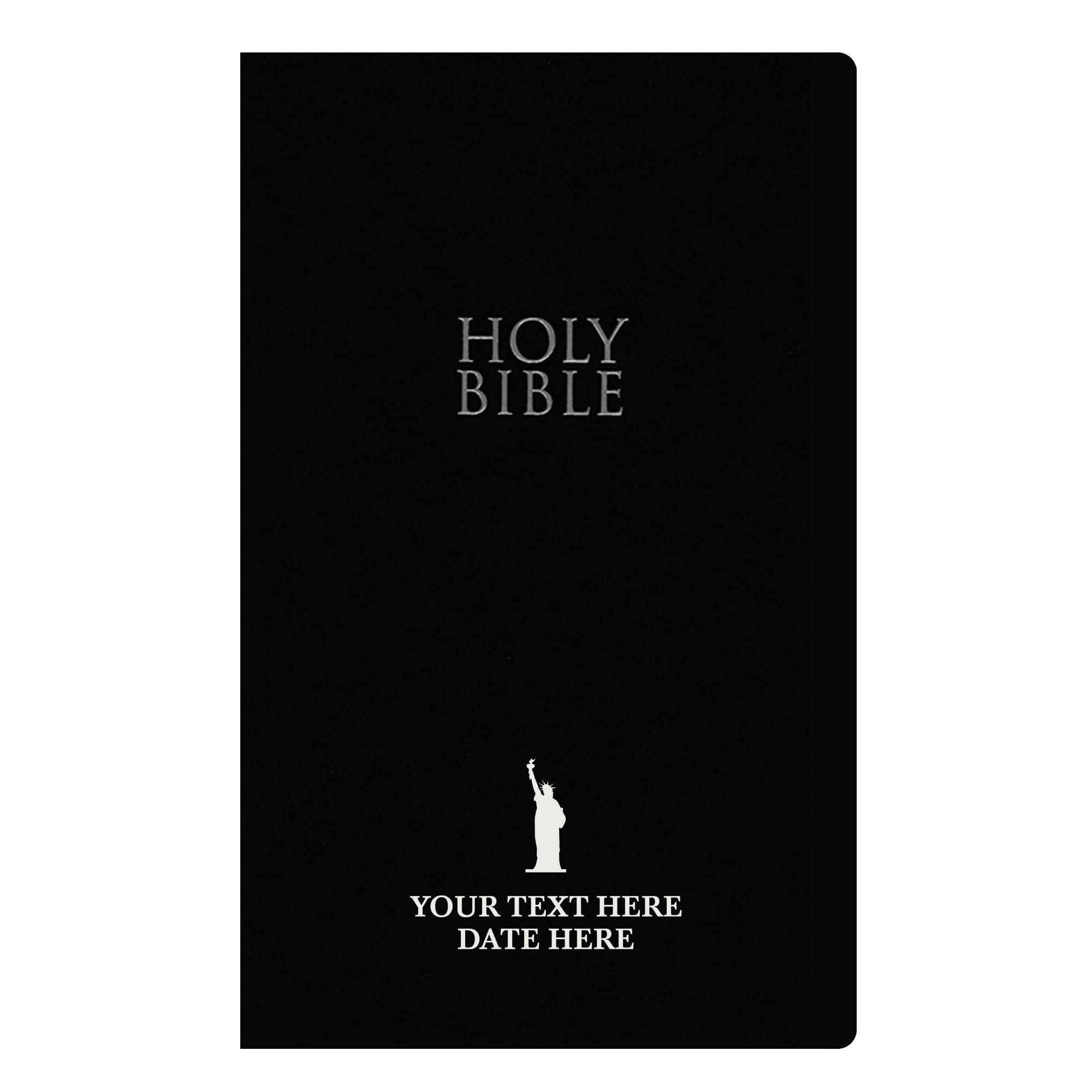 Personalized NIV Bible Faux Leather Bible with Custom Name and God Bless America Design | Up to 3 Rows of Text with Red-Highlighted Verses, Custom