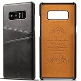 Galaxy Note 8 Cow Leather Case,Superstart Luxury Classical Soft Comfortable Slim Credit Card Slot Back Full Body Leather Wallet Case for Samsung Galaxy Note 8--Black
