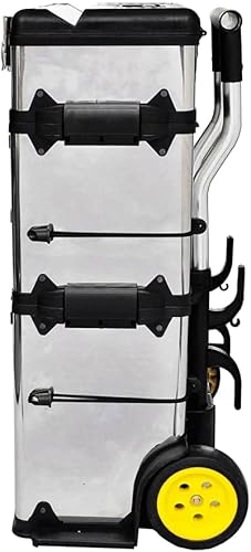 Miniatura 3 de Bopdu Caja de herramientas apilable con ruedas y 2 cajones, organizador de herramientas portátil apilable de 3 partes desmontable de 3 piezas,