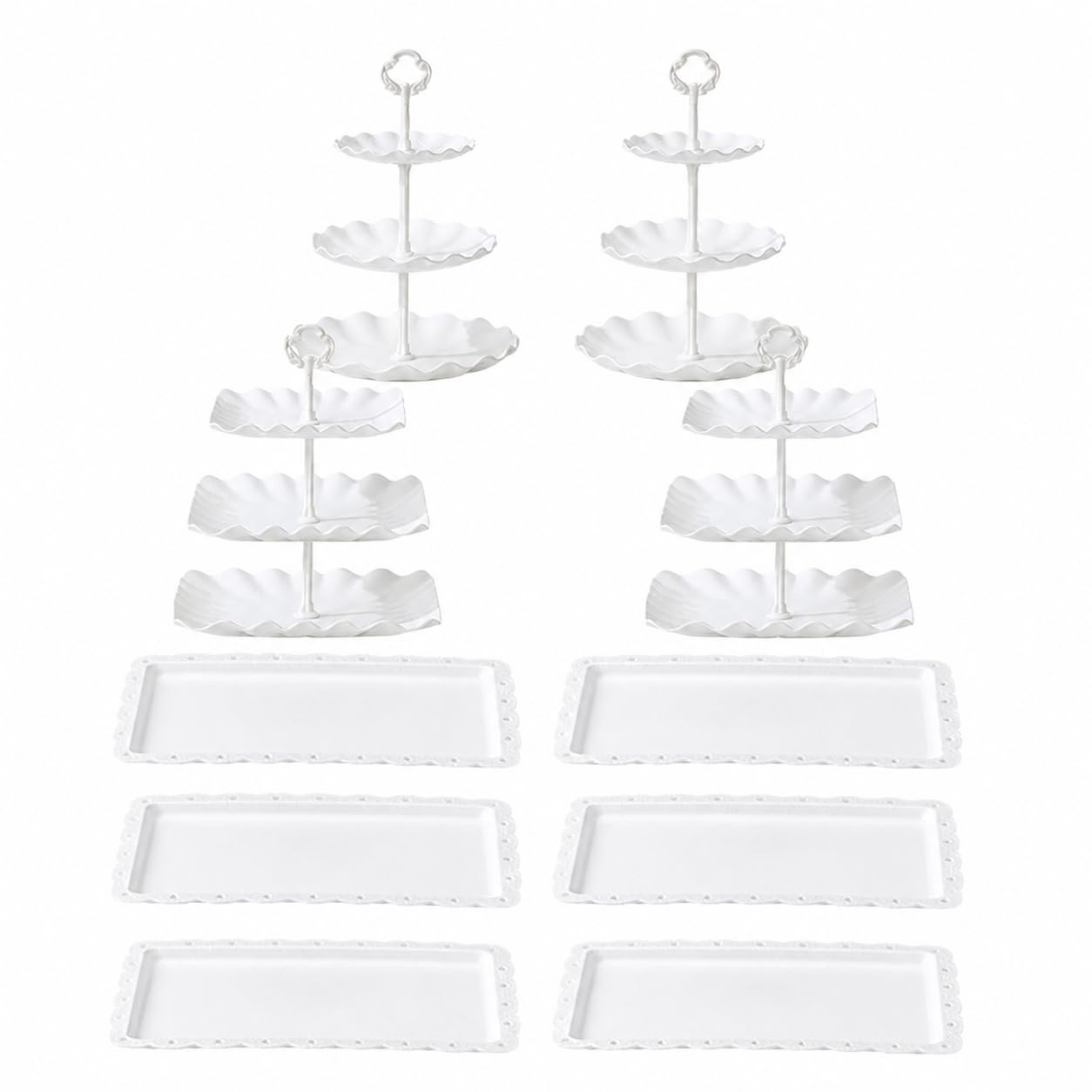 Plateau à Apéritifs Multi Niveaux Anti Chute Support Stable Plastique 2+2+6