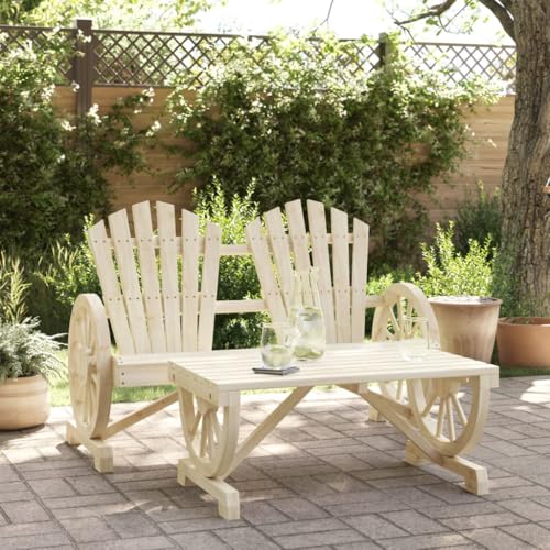 Vetnasa Juego de Muebles de jardín 2 Piezas Madera Maciza de Pino Mobiliario, Muebles de jardín, Conjuntos de jardín Marrón 26,1 KG