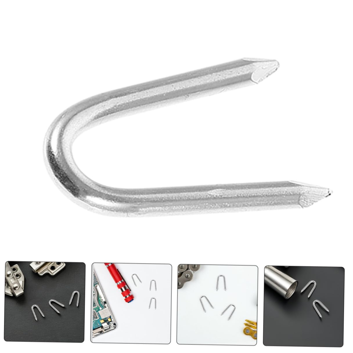 200pcs U-Shaped Fence Staples Galvanized Metal Wire Fence Clips Post Fasteners for Garden and Farm Wire Mesh Securing 1-inch Landscaping Nails