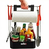 Mr. Bar-B-Q Collapsible BBQ Grilling Caddy w/Extended Hook, Store All Grilling...