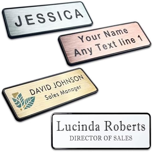 Custom Name Tag Badges with Text & Logos, Personalized Metal Name ID ... - Personalized Easy-To-Read Id Tags
