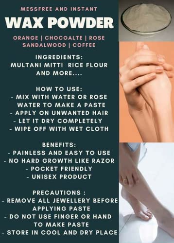 Organic Chocolate Hair Removal Wax Powder For Women & Men Suitable For All Type Of Skin (100 Gm) By Prinzass The Handmade Cosmetics #TOP1