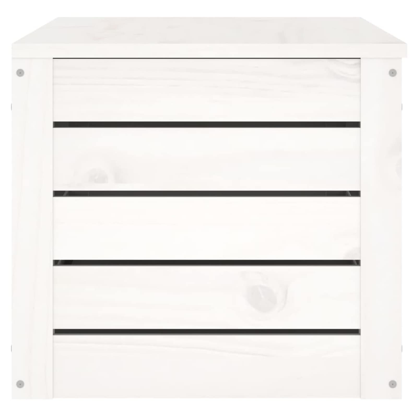 Contenitore Portaoggetti Bianco 89x36,5x33cm Massello di Pino,Baule da Giardino Impermeabile,Cassapanca Contenitore da Esterno