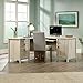 Sauder Costa L-Shaped Desk, Chalked Chestnut, Home Office with Storage & Keyboard Tray